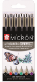 Набор капиллярных ручек Sakura Pigma Micron Set A 0.45 мм, 6 шт. в блистере (цвета ассорти)
