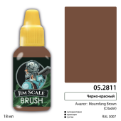 Краска акриловая Jim Scale 05.2811, цвет Чёрно-красный (MOURNFANG BROWN), 18 мл