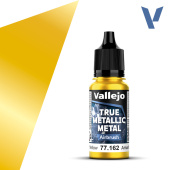 77162 Краска Vallejo True Metallic Metal - Radiant Yellow Airbrush (радиантный желтый), 18 мл