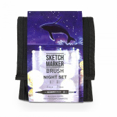 Набор маркеров Sketchmarker Brush Night (12 шт. + сумка-органайзер)
