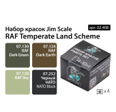 Набор спиртовых красок Jim Scale 02.408 “RAF Temperate Land Scheme”