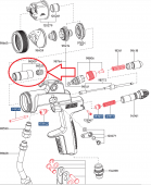SATA 98509 Втулка с обоймой уплотнителя иглы подачи материала для jet 3000 K spray mix пистолетов