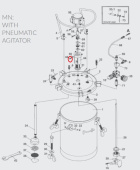 Iwata 04017480 Болт крышки красконагнетательного бака PET 10MN / 30MN / 50MN