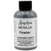 Краска для кожи и ткани Angelus Leather Metallic Paint 732-04-143 Pewter, 118 мл