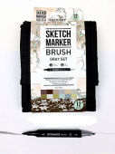 Набор маркеров Sketchmarker Brush Gray (12 шт. + сумка-органайзер)