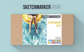 Набор маркеров Sketchmarker Summer лимитированный (12 шт. + линер + альбом)