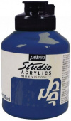 Краска акриловая Pebeo Studio Acrylics, 500 мл, цвет кобальт синий темный