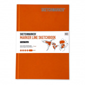 Sketchmarker Скетчбук Marker Line, 160 г/кв. м, 176х250 мм, 44 листа, твердая обложка, цвет оранжевый