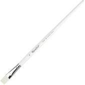 Кисть Roubloff серии 1B22W №16, белая синтетика, плоская, длинная ручка