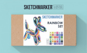 Набор маркеров Sketchmarker Rainbow лимитированный (36 шт. + 6 линеров + альбом)