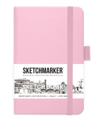 Sketchmarker Блокнот для зарисовок 140 г/кв. м, 80 л, 9*14 см, твердая обложка, розовый