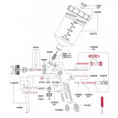 SATA 61416 Винт регулятора подачи материала с фиксатором для jet B-NR95
