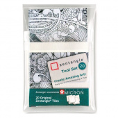 Sakura Набор белых карточек Zentangle, 20 листов, 89 x 89 мм