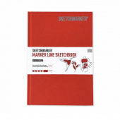 Sketchmarker Скетчбук Marker Line, 160 г/м2, 44 листа, 14,8*21 см, твердая обложка, бледно-красный