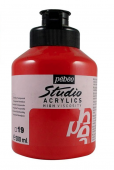 Краска акриловая Pebeo Studio Acrylics, 500 мл, цвет киноварь прозрачная