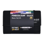 Набор маркеров Finecolour Sketch 'Базовый №1' (36 шт. в пенале)