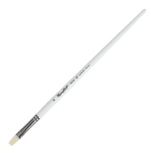 Кисть Roubloff серии 1B22W №10, белая синтетика, плоская, длинная ручка