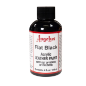 Краска для кожи и ткани Angelus Leather Acrylic Paint 101 Flat Black, 118 мл