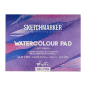 Sketchmarker Бумага для акварели 300 г/м. кв, 31*41 см, 10 л, хлопок мелкое зерно, склейка по 4 сторонам