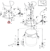 Iwata 04019120 Крепежная гайка красконагнетательного бака серии PET
