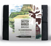 Набор маркеров Sketchmarker Brush Scandinavia (36 шт. + сумка-органайзер)