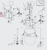 Iwata 04015450 Двухходовой клапан (выход жидкости) красконагнетательного бака серии PET
