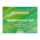 Sketchmarker Бумага для акварели 300 г/м. кв, 31*41 см, 10 л, хлопок крупное зерно, склейка по 4 сторонам