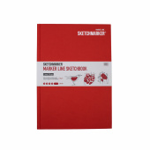 Sketchmarker Скетчбук Marker Line, 160 г/кв. м, 176х250 мм, 44 листа, твердая обложка, цвет светло-красный
