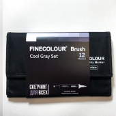 Набор маркеров Finecolour Brush 'Холодные серые' (12 шт. в пенале)