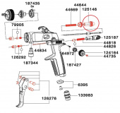 125146 Винт регулятора подачи материала для minijet 3000 B HVLP, minijet 4 HVLP