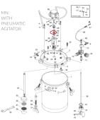 Iwata 04017430 V-образная уплотнительная насадка красконагнетательного бака PET 10MN / 30MN / 50MN