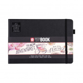 Sakura Скетчбук 140 г/м2, 15 x 21 см, 80 листов, твердая обложка, черный пейзаж