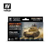 70209 Набор красок Vallejo WWII Italian Armour & Infantry (6 цветов)