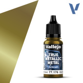 77176 Краска Vallejo True Metallic Metal - Greenish Gold Airbrush (зеленовато-золотой), 18 мл