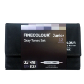 Набор маркеров Finecolour Junior 'Оттенки серого' (12 шт. в пенале)