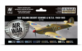71163 Набор красок Vallejo RAF colors Desert Scheme & M.T.O. 1940-1945 (8 цветов)