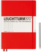 Leuchtturm1917 Записная книжка Master A4+ (в линейку), 235 стр., твердая обложка, цв. красный