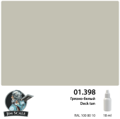 Краска акриловая Jim Scale 01.398, цвет Грязно-белый (Deck tan), 18 мл
