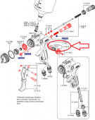 SATA 213025 Шпиндель регулятора факела в сборе для jet 5000 B