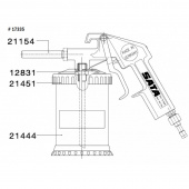 SATA 21444 Пластиковый нижний бачок 0,6 л для пескоструйного пистолета