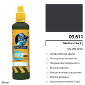 Краска акриловая универсальная Jim Scale 09.611 цвет Medium black (RAL 000 30 00), 60 мл