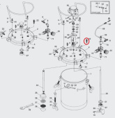 Iwata 94016390 Предохранительный клапан красконагнетательного бака серии PET