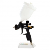 Краскопульт Devilbiss DV1 для лака с цифровым манометром и бачком, воздушная голова C1+