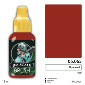 Краска акриловая Jim Scale 05.065, цвет Красный / Red, 18 мл