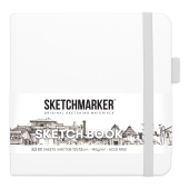 Sketchmarker Блокнот для зарисовок 140 г/кв. м, 80 л, 12*12 см, твердая обложка, белый