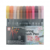 Набор акварельных маркеров Sakura Koi, кисточка, 24 цвета в пластиковой упаковке