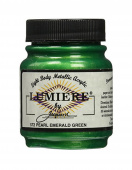 Нерастекающаяся металлическая краска по тканям Jacquard Lumiere жемчужно-изумрудная 67 мл