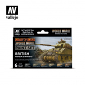 70204 Набор красок Vallejo WWII British Armour & Infantry (6 цветов)