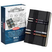 Derwent Набор капиллярных ручек Graphik Line Maker 4 ручки + Sketching Journal (A5, 80 л, 140 г/кв.м)