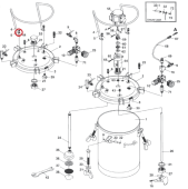 Iwata 04015140 Гайка шестигранная красконагнетательного бака серии PET
